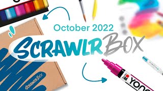 ScrawlrBox October 2022 UNBOXING  EmilyArts [upl. by Grayson789]