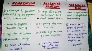 Adaptation Acclimatization and Acclimation [upl. by Esorlatsyrc]