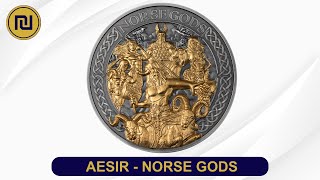 Norse Gods  The Aesir Gold Plating 5 Oz Silver Coin [upl. by Schacker403]