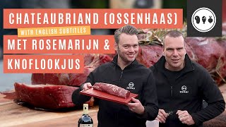 Chateaubriand op de BBQ ossenhaas met rozemarijn en knoflookjus  Kerstgerecht 🎄 [upl. by Siberson]