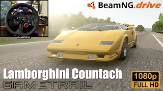 Lamborghini Countach  Highway Top Speed Accident  BeamNG  Logitech g2 logitechg29gameplay [upl. by Analram]