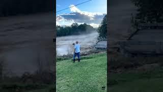 Video shows a bridge in Tennessee collapsing amid powerful floods from Hurricane Helenes remnants [upl. by Eidderf835]