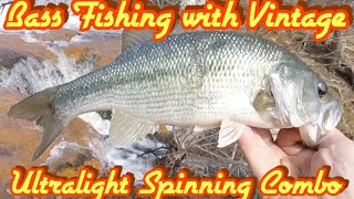 Bass Fishing with Vintage Zebco Ultralight Spinning Combo ultralightfishing BassFishing [upl. by Notgnimer4]