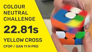 YELLOW CROSS  Rubiks cube colour neutral challenge  2281s  F2L CFOP method  With subtitles [upl. by Aryahay]