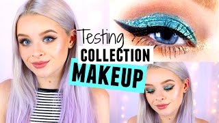 TESTING COLLECTION MAKEUP TURQUOISE GLITTER CUT CREASE  sophdoesnails [upl. by Aikmat]