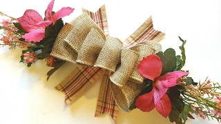 EASY BURLAP BOW TUTORIAL  DOLLAR TREE DIY  SPRING CRAFTS  WREATH SWAG [upl. by Cristiona617]