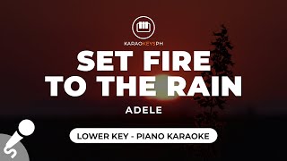 Set Fire To The Rain  Adele Lower Key  Piano Karaoke [upl. by Nomelihp]