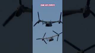 US Marine Corps V22 Ospreys vertical to horizontal flight mode [upl. by Cahan611]