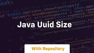 java uuid size [upl. by Drofdarb]