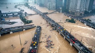 Taiwan is stopped Historic flooding hit Kaohsiung embankments break after storm [upl. by Arlan]