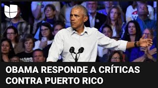 “Está hablando de compatriotas” Obama critica los insultos a Puerto Rico en el mitin de Trump [upl. by Suchta693]