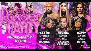 Detox JuJuBee amp Carson Kressley Roscoes RuPauls Drag Race Season 15 Viewing Party [upl. by Aelegna88]