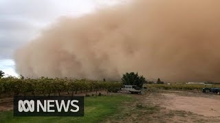 Dust storm turns day into night in town of Mildura  ABC News [upl. by Dode912]