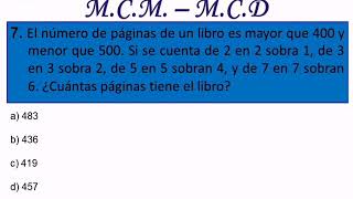 Ejercicio7  MCM y MCD  Matemática1 Semana7 [upl. by Annua]