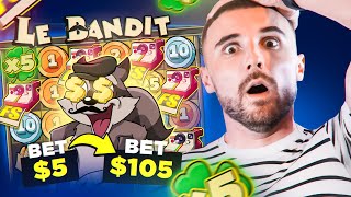 LOOKING FOR THE 5 SCATTERS BANDIT BONUS WHILE RAISING THE BET EVERY 25 SPINS  🤯 [upl. by Airdnat]