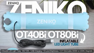 Unboxing ZENIKO OT40Bi e OT80Bi  Inflatable LED Light Tube 2700K to 6500K [upl. by Ztirf]