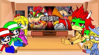 Super Mario Characters React To Bowser Vs Eggman  Death Battle  Sea Gacha [upl. by Amasa]