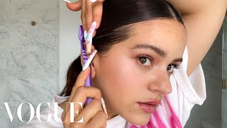 Rosalías Guide to Pink Eyeshadow and a SlickedBack Ponytail  Beauty Secrets  Vogue [upl. by Fair]