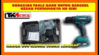 Tools baru untuk bengkel Kesan pertama untuk Bor cordless Modern M 16 SET [upl. by Aloysius]