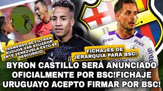 BYRON CASTILLO SERÁ ANUNCIADO OFICIALMENTE POR BSCFICHAJE URUGUAYO ACEPTO FIRMAR POR BSC [upl. by Yedoc]