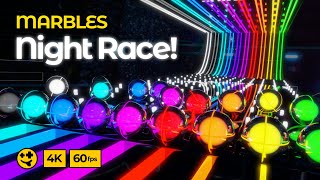 Marble Race At Night  marbles marblerace marblerun blender animation physics tron [upl. by Dominic]