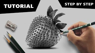 Draw Hyperrealistic Strawberry  Stepbystep Tutorial [upl. by Mukul176]