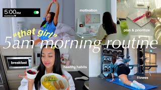 5AM morning routine 🌱 how to be THAT GIRL motivation to change your life productive planning 2024 [upl. by Ona871]