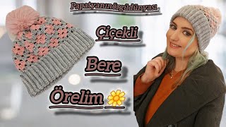 Bu model çok seviliyor  tığ işi çiçekli örgü bere modeli yapılışı [upl. by Morel]