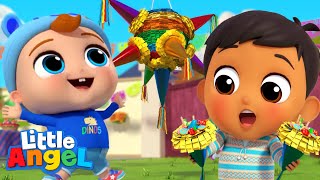 Party Pinata Song  Little Angel Kids Cartoons and Nursery Rhymes [upl. by Deragon]