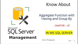 Theory Of Aggregate Function in SQL server [upl. by Atsirk]