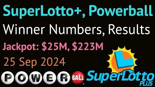 California Lottery Superlotto Plus Powerball Drawing Results amp Winner Numbers 25 September 2024 [upl. by Ikik]