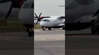 Loganair ATR72 spotted at Newquay Airport loganair atr72600 planespotter newquay planespotting [upl. by Sarad]