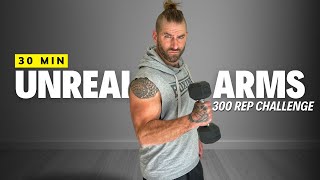 30 Min Arm Workout At Home 300 rep challenge for strong toned arms [upl. by Aneba]