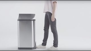 simplehuman butterfly step trash can  stainless steel [upl. by Olimpia]