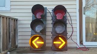 3section Left amp Right Turn Flashing Yellow Arrow Signals [upl. by Yelyr]