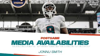 TE Jonnu Smith meets with the media after LVvsMIA  Miami Dolphins [upl. by Llehcram8]