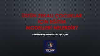 Üstün Zekalı Çocuklar İçin Eğitim Modelleri  Ayrı Eğitim [upl. by Nelrsa]