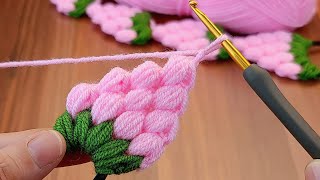 WOW👌💯 Very easy flashy crochet strawberry patterned baby hair band detailed explanationcrochet [upl. by Ettesyl]