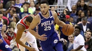 Ben Simmons Markelle Fultz NBA Debut John Wall Dunks 76ers vs Wizards 201718 Season [upl. by Srini]