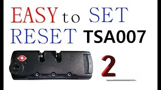 EASY to set and reset TSA 007 lock passcode combination code [upl. by Midian]