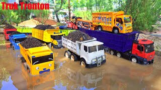 Mobil Truk Tronton Panjang Penuh Mobil Mobilan Truk Oleng Mobil Molen Excavator Truk Pemadam [upl. by Yaf]