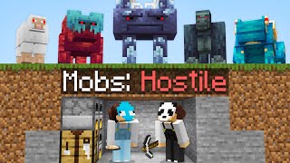 Minecraft But All Mobs Are Hostile And Custom [upl. by Thedrick]