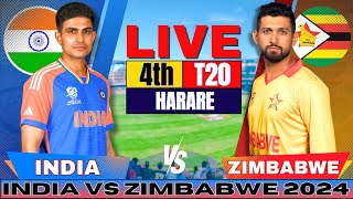 Live India vs Zimbabwe 4th T20 Live Match Score amp Commentary  IND vs ZIM Live Cricket Match Today [upl. by Airetas241]