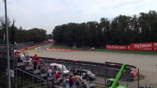 The view from Grandstand 14 inside Variante Ascari at Monza 2014 Italian Formula 1 Grand Prix [upl. by Weiser]