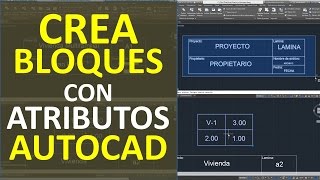 Crear Bloques con Atributos en AutoCAD Ej Membrete y Cuadro de Vanos [upl. by Artinahs]