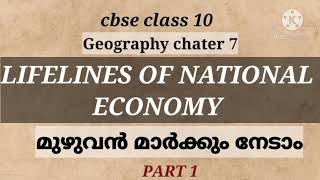 LIFELINES OF NATIONAL ECONOMY 10TH CBSEIN MALAYALAM [upl. by Airehtfele]