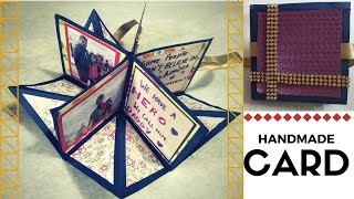 fathers day card making ideas handmade card for fathers day square circle popup card [upl. by Gerk712]