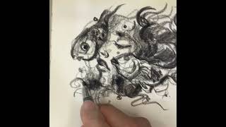 How to Relax and Draw with Charcoal Pencil art charcoalart drawingstyles sketch drawing [upl. by Esom]