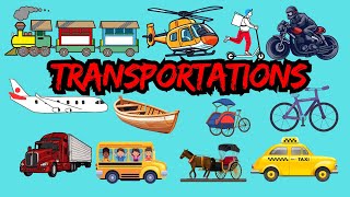 Transportation Names  Transportations  Learn Transportation [upl. by Uohk]