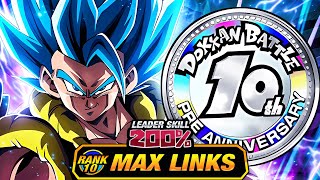 GAME CHANGER 10TH ANNIVERSARY BUFFS LEVEL 10 LINKS 100 EZA LR STR GOGETA BLUE DBZ Dokkan Battle [upl. by Deonne]